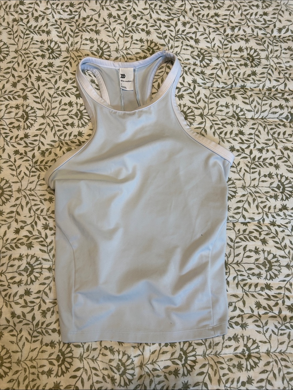 all in motion Pale Blue High Neck Racerback Tank